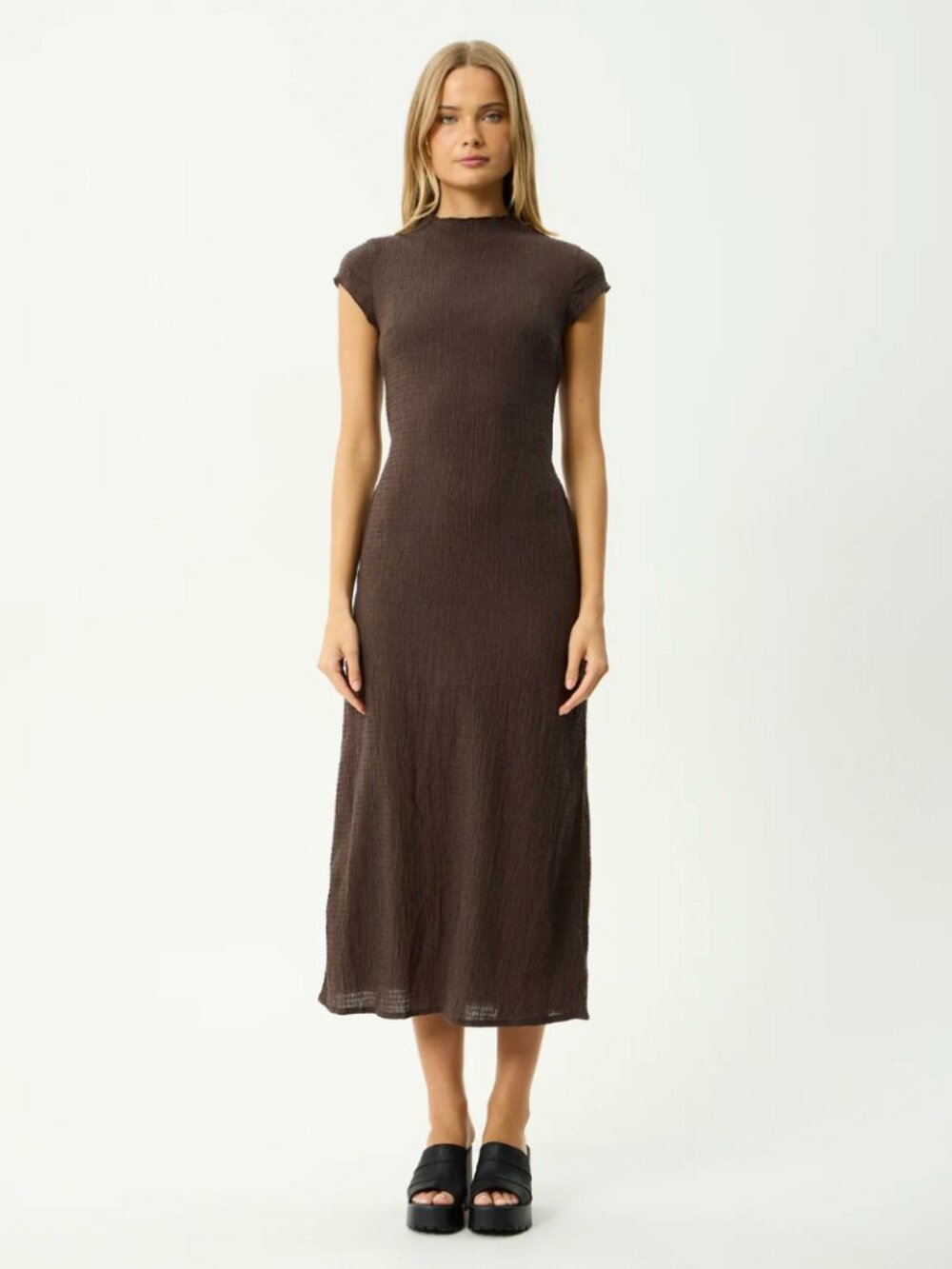 Afends Seersucker Elodie Midi Dress
